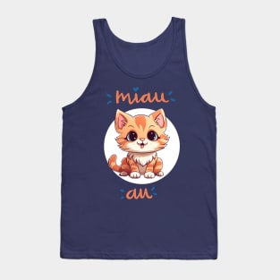 orange cat cute smiling Tank Top